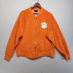 Spirit Jersey Clemson University Tigers Velour Full Zip Jacket Womens Large USA